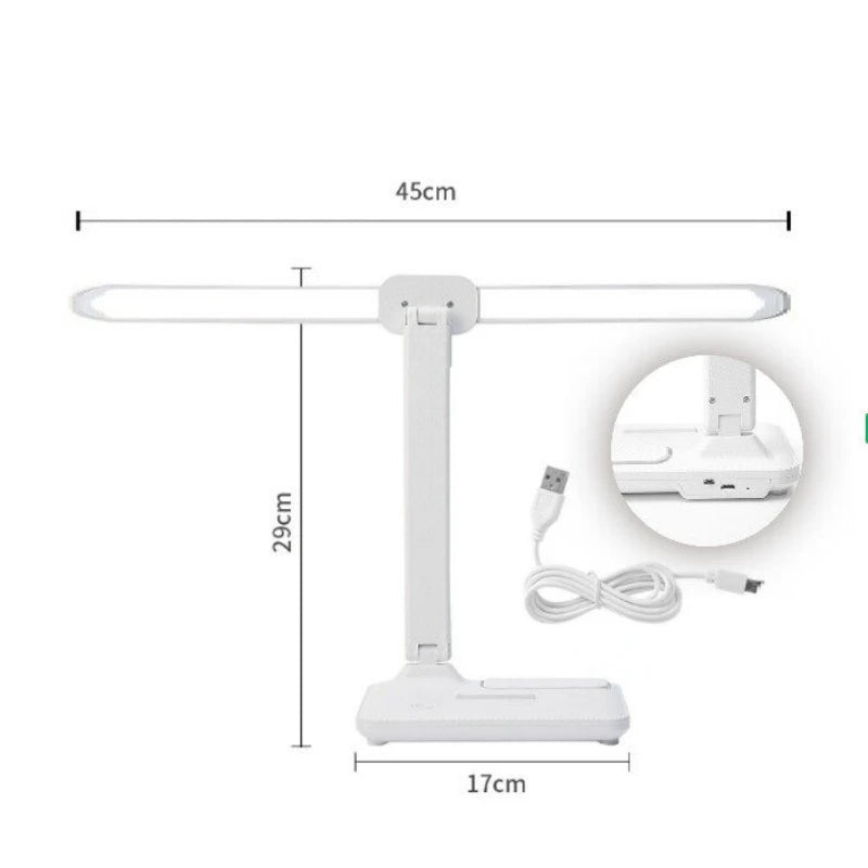 LED Desk Lamp Touch Dimming Table Lamp USB Charging Foldable With Pen Holder Night Light For Bedroom Student Study Reading
