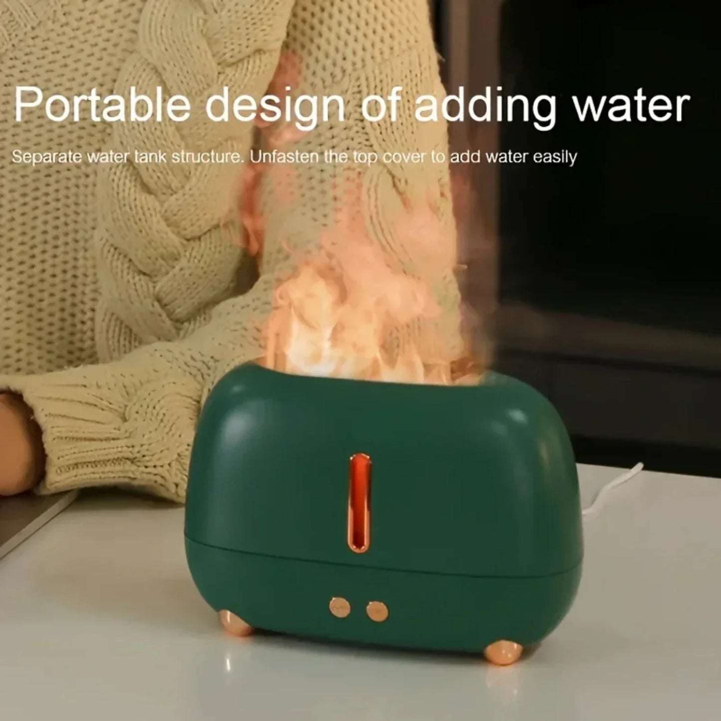 2025 New USB Essential Oil Diffuser - Flame LED Humidifier for Baby Room, Office Desk, Gift Idea