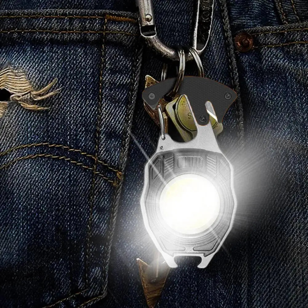 LED Keychain with Screwdrivers Bottle Opener Camping Work Light Emergency Lighting High Lumens Super Bright Mini Flashlight