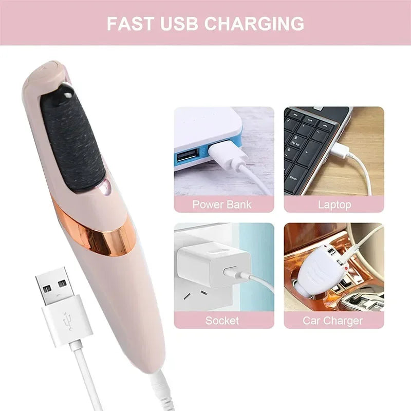 Rechargeable Electric Callus Remover for Feet 、Portable Foot Callus Remover Waterproof Profess Pedicure Foot File Pedicure Tool