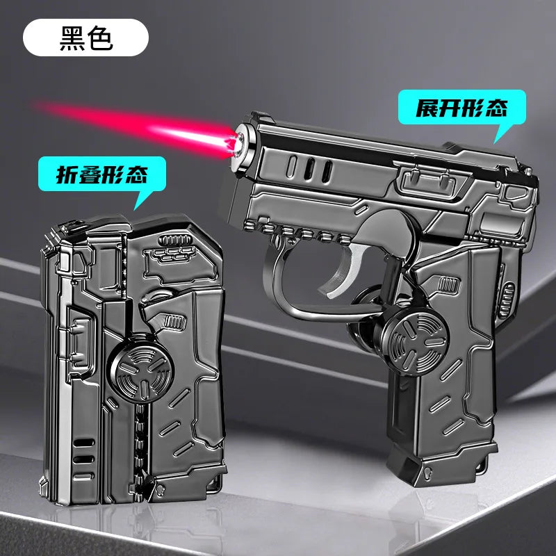 New Cool Gyro Folding Pistol Gas Lighter Fingertip Windproof Gift for Boyfriend Creative and Fun Decompression