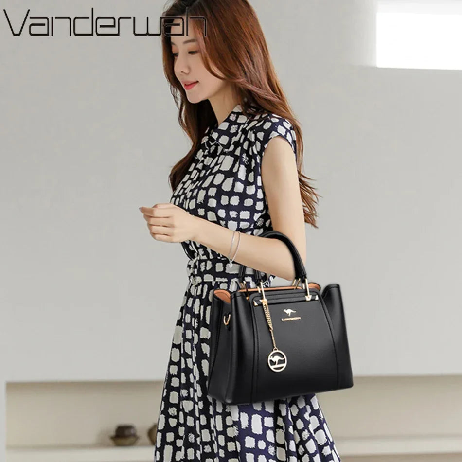 2025 Luxury Women Designer 3 Layers Shoulder Crossbody Sac Ladies Large Capacity Leather Handbags Shopper Brand Messenger Totes