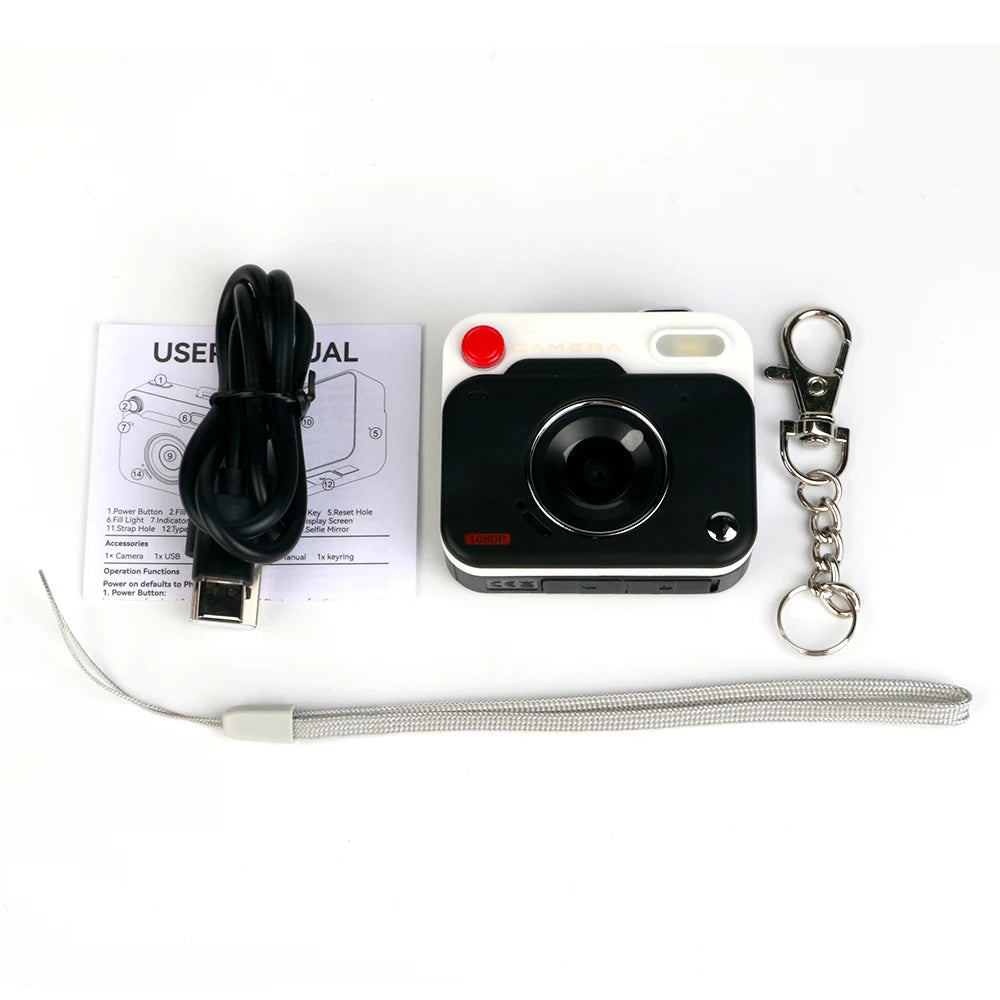 Retro Mini Camera 1080p HD Portable Indoor/Outdoor Small Camera with Screen TF Card Support Video Holiday Gift Y6000 Digital Cam