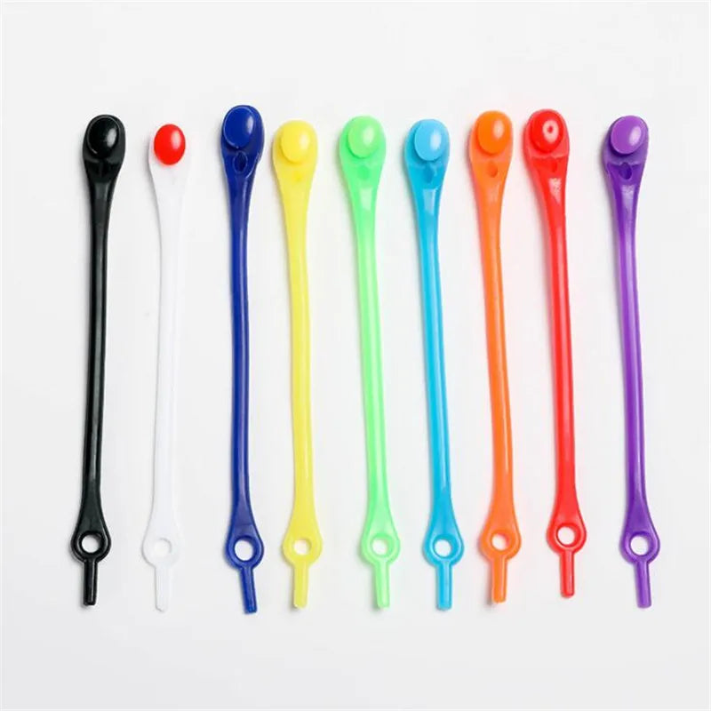 12pcs Silicone Shoelaces Round Elastic Shoe Laces Safety No Tie Shoelace For Men Women Children All Sneakers Fit Strap Shoe Laces