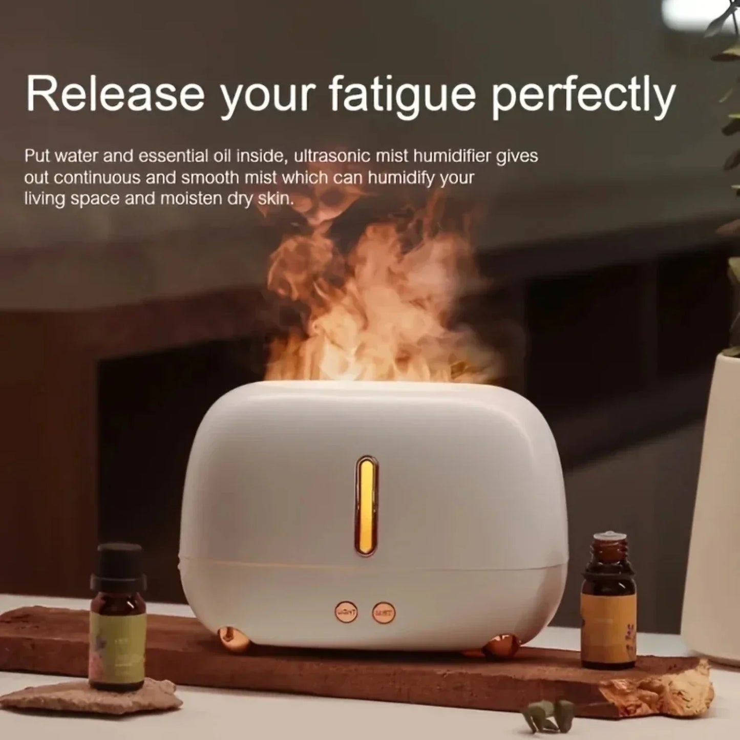 2025 New USB Essential Oil Diffuser - Flame LED Humidifier for Baby Room, Office Desk, Gift Idea