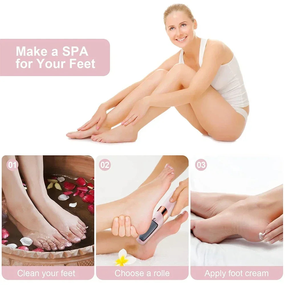Rechargeable Electric Callus Remover for Feet 、Portable Foot Callus Remover Waterproof Profess Pedicure Foot File Pedicure Tool