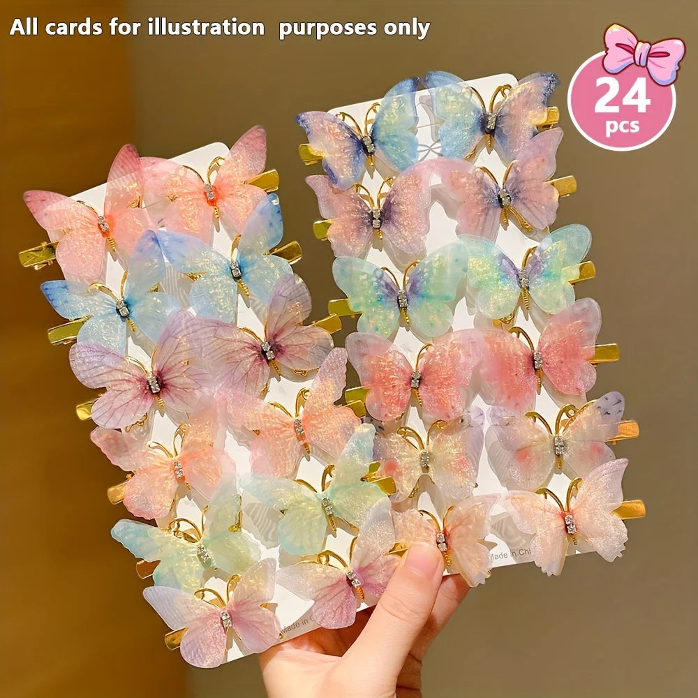 12/24/48pcs Sweet Butterfly Hair Clip Cute and Easiest for Match