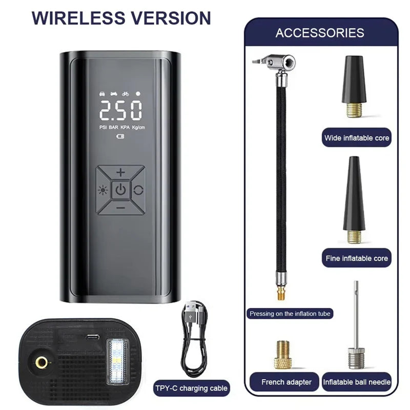 1pc Wireless Car Air Compressor Air Pump Electric Tire Inflator Pump for Motorcycle Bicycle Boat AUTO Tire Balls Inflatable