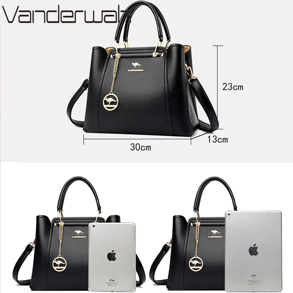 2025 Luxury Women Designer 3 Layers Shoulder Crossbody Sac Ladies Large Capacity Leather Handbags Shopper Brand Messenger Totes