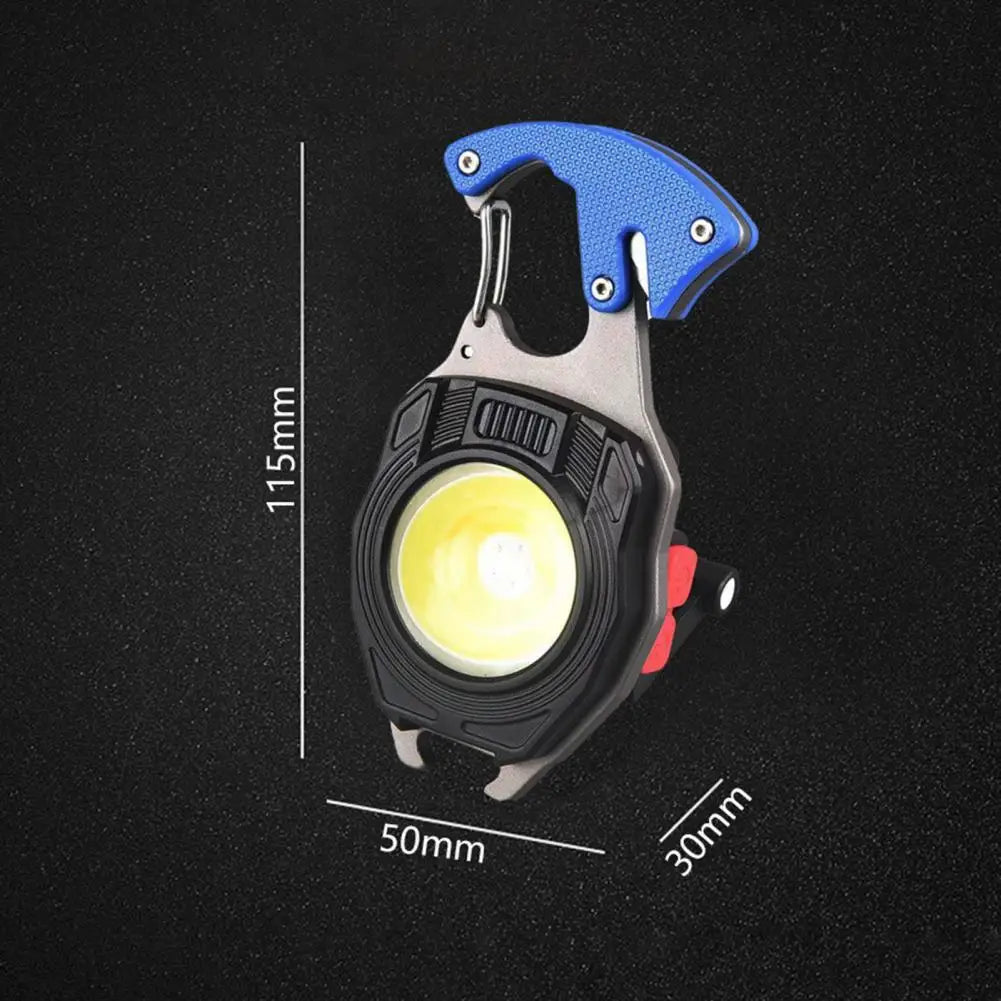 LED Keychain with Screwdrivers Bottle Opener Camping Work Light Emergency Lighting High Lumens Super Bright Mini Flashlight