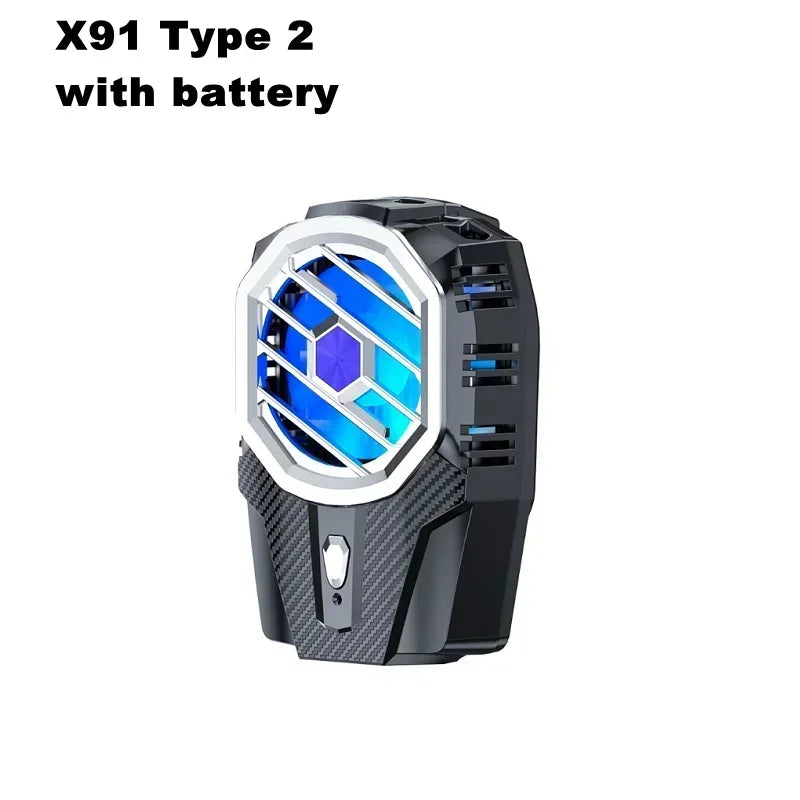 X91 Mobile Phone Semiconductor Cooling Fan Radiator 3 Gears Adjustable Back-clip Game Cooler for IOS Android PUBG Cool Heat Sink