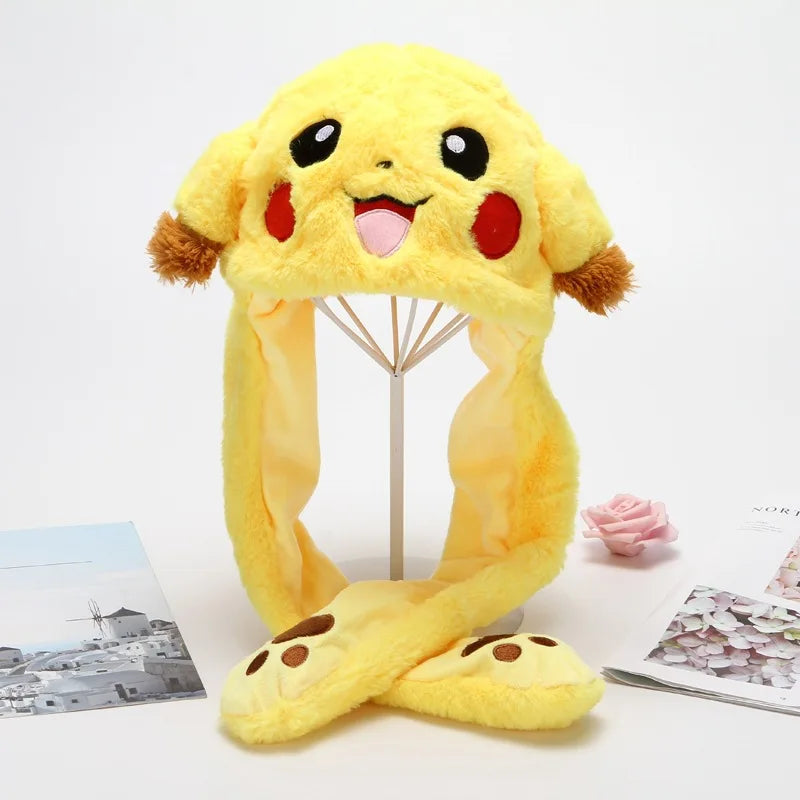 Cute Bunny Hats With Moving Ears Cartoon Beanie Hat Airbag Cap Trendy Sweet Bunny Hat Soft Warm Scarf Hats Movable Ears