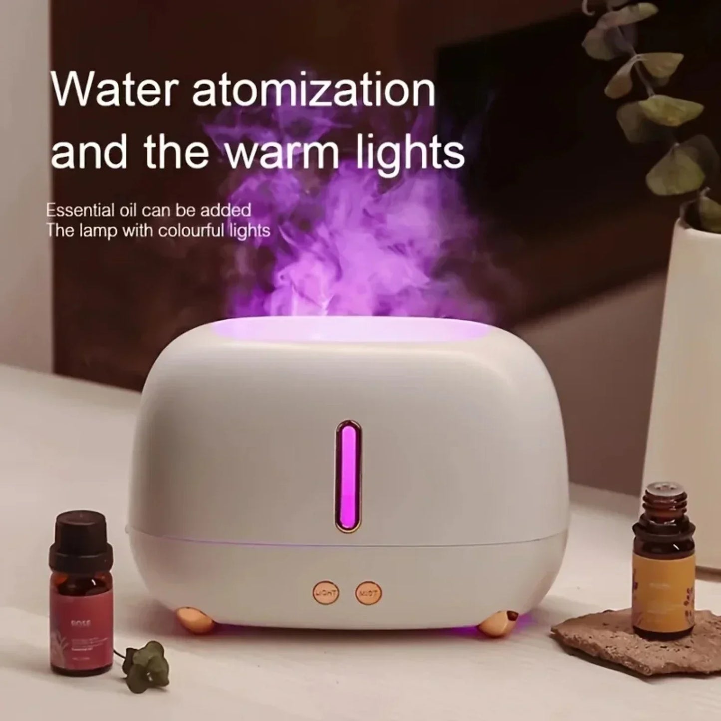 2025 New USB Essential Oil Diffuser - Flame LED Humidifier for Baby Room, Office Desk, Gift Idea