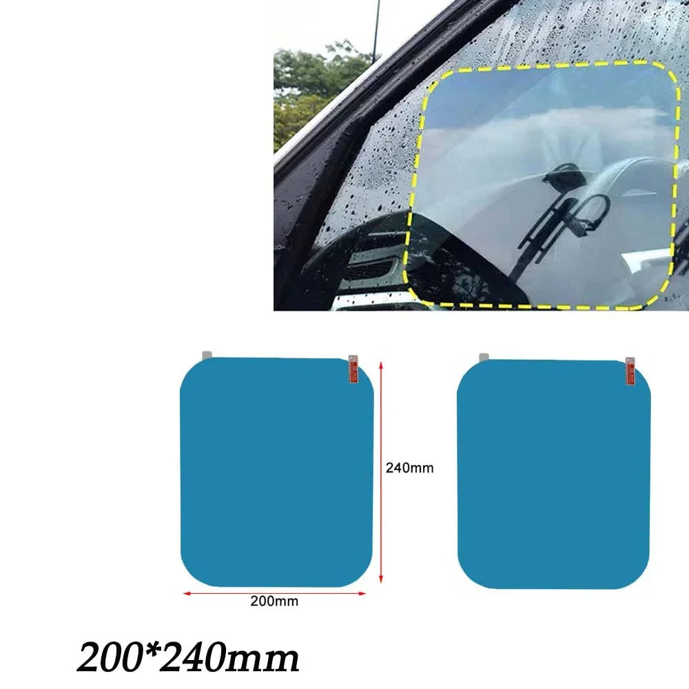 Car Truck Rearview Mirror Rainproof Film Window Glass Anti-fog Waterproof Stickers Rainy Day Safe Driving Rain Proof Films Tools
