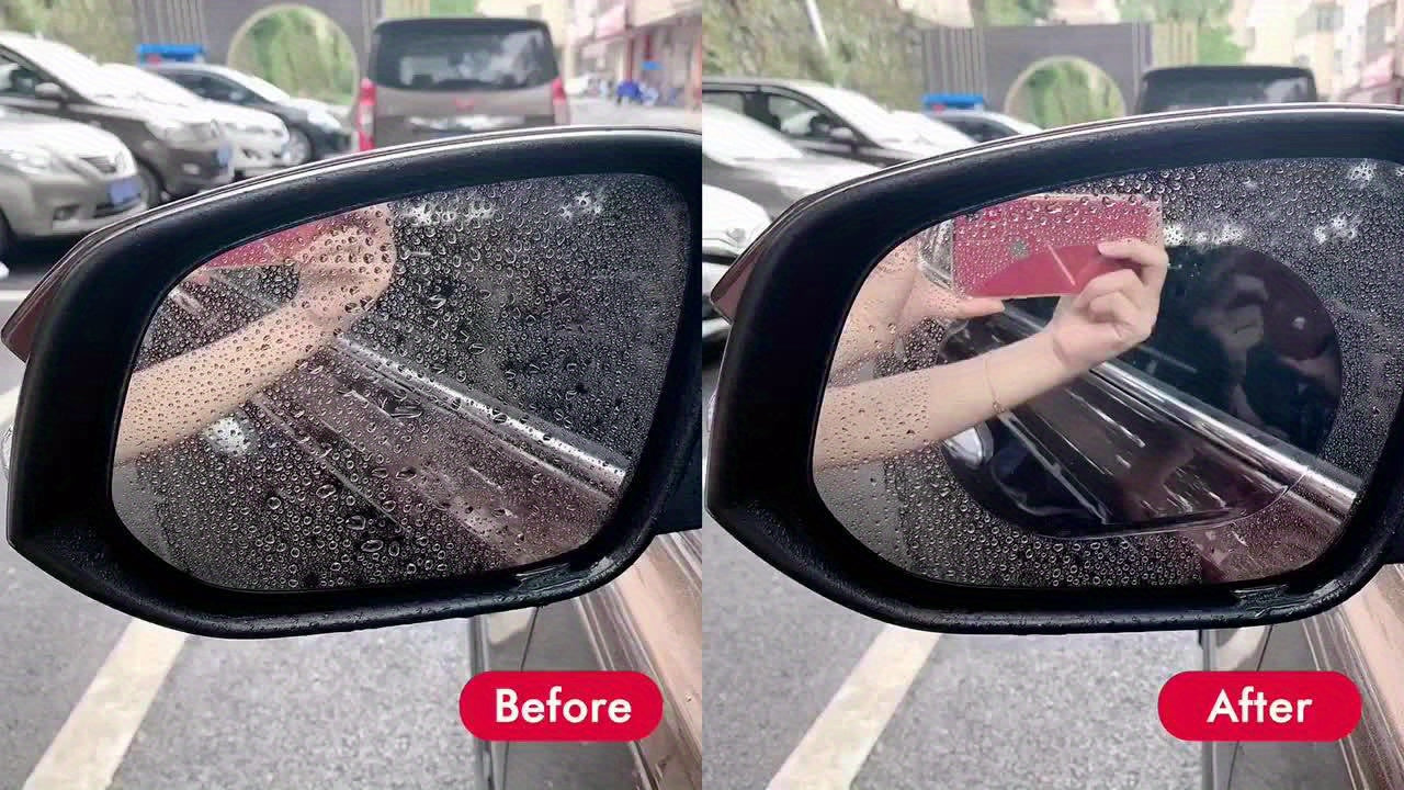 4pcs Car Rearview Mirror Films Anti-Rain Fog Waterproof PET Clear Film Accessories