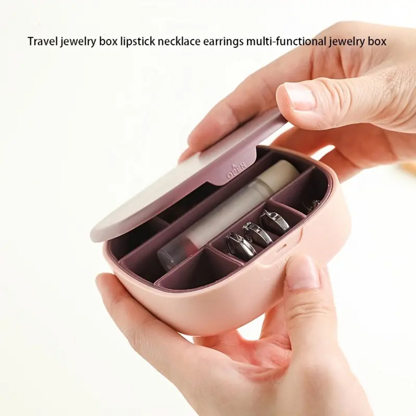 Portable Hat Red Necklace Earrings Jewelry Storage Box for Travel - Multifunctional and Convenient on the Go