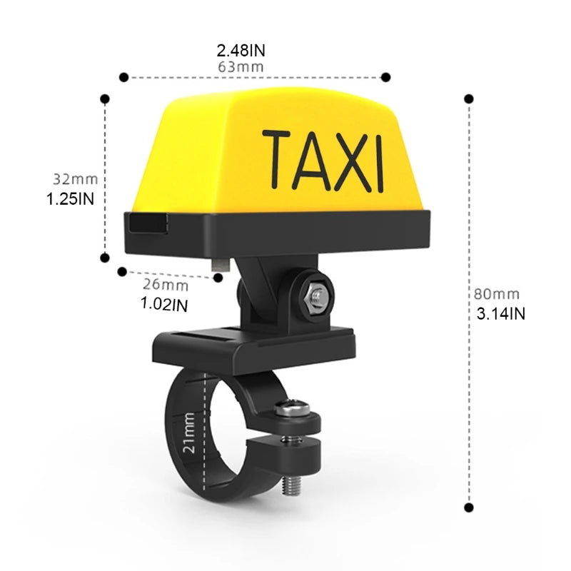 Motorcycle Decoration Modified Light Adjustable Handle Helmet Light USB Rechargable Warning Taxi Box Sign LED Lamp