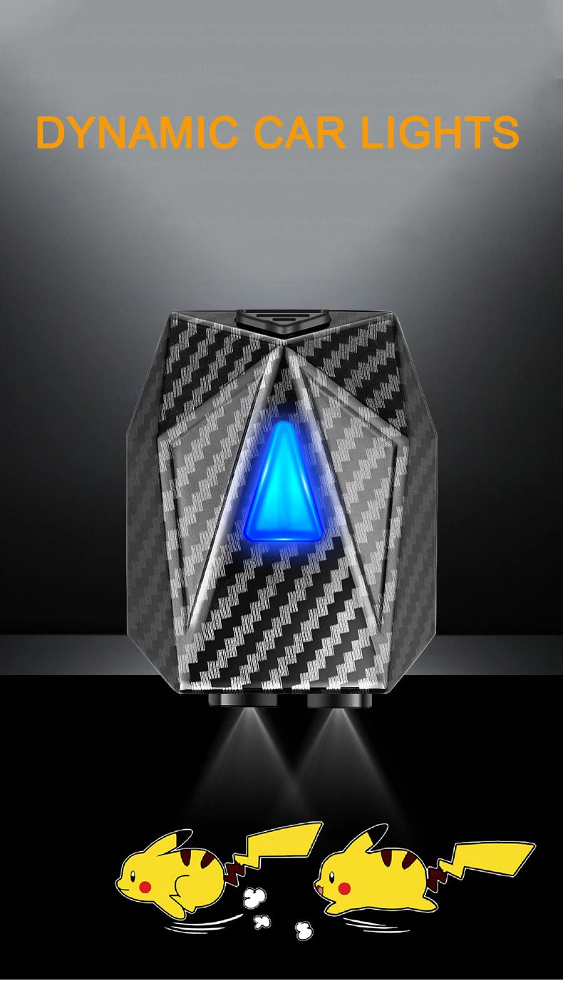 D2 Novelty LED Car Night Light Dynamic Cartoon Projector Lamp Rechargeable Car Door Atmosphere Warning Light Anime Decor Lamp