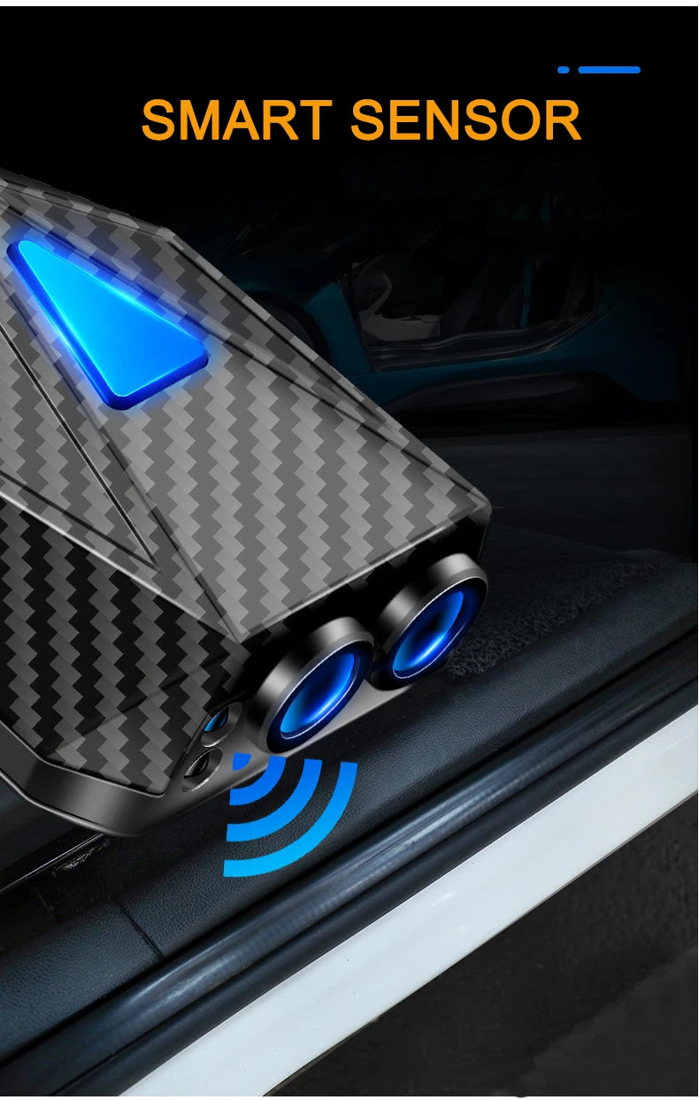 D2 Novelty LED Car Night Light Dynamic Cartoon Projector Lamp Rechargeable Car Door Atmosphere Warning Light Anime Decor Lamp