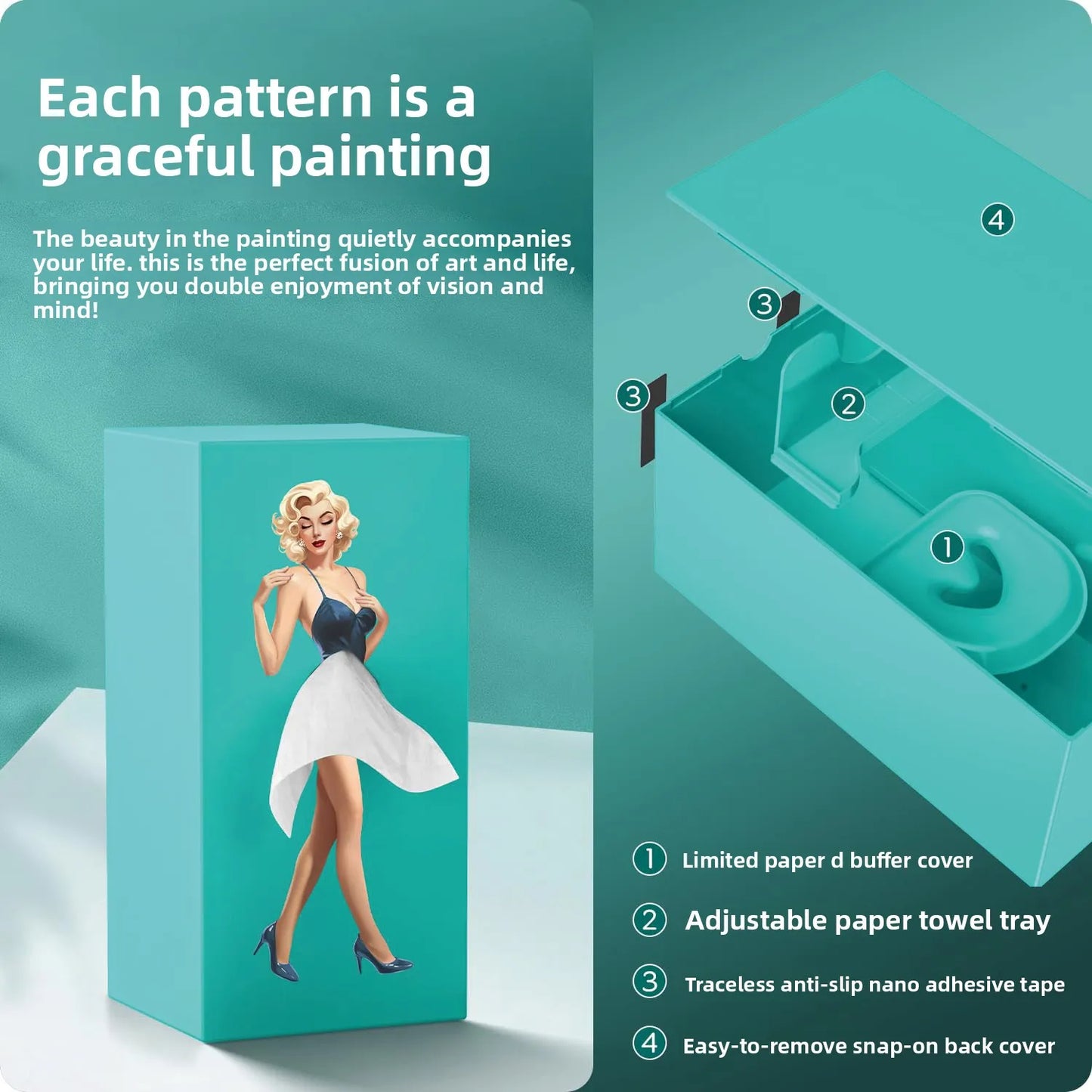 Creative Luxury Skirt Tissue Box Office Desk Home Living Room High End Feelings Pull out Paper Towel Box Decorative Holder