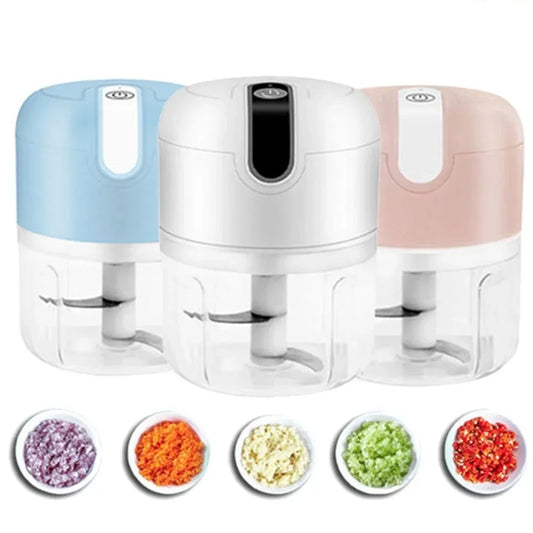 Electric Mini Garlic Vegetable Chopper Garlic Masher Portable Chopper Multi Function Meat Grinder Masher Machine  Usb Charging