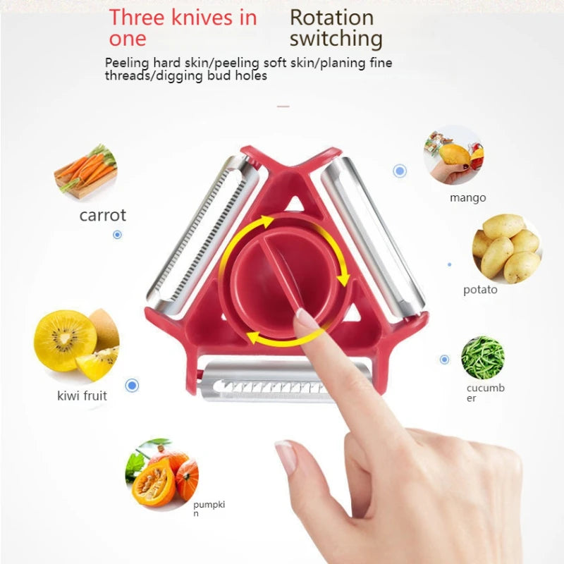 3 In 1 Multifunctional Peeler Vegetable Fruits Peeler Shredded Peeling Artifact Household Kitchen Tool Accessories