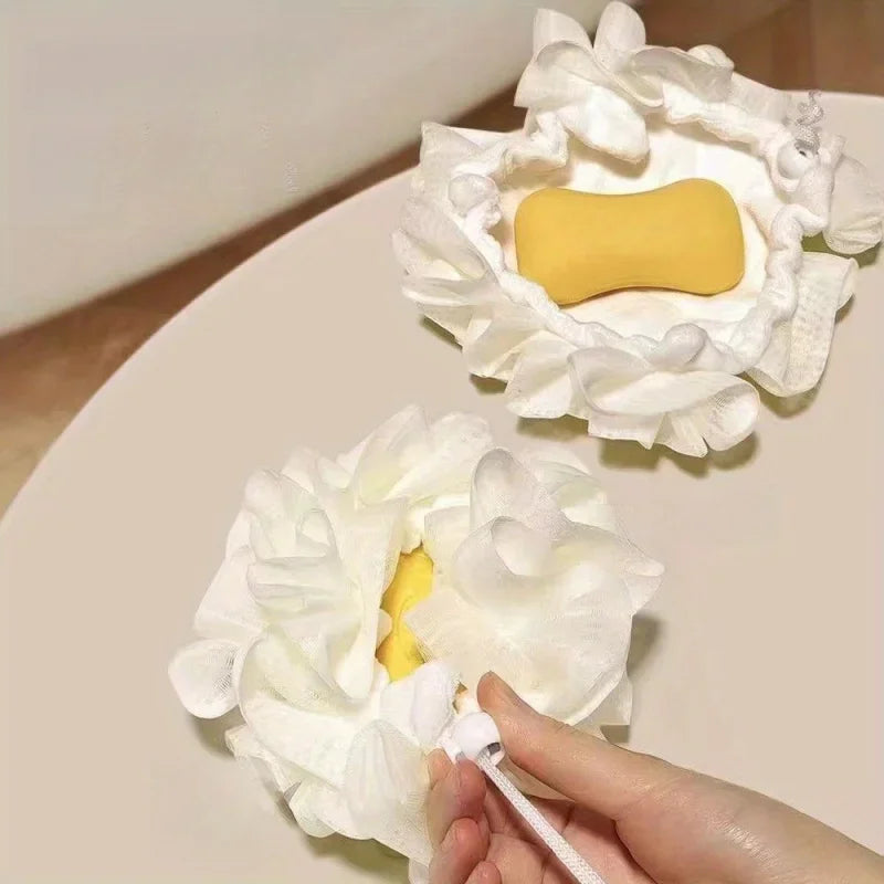 Bath Sponge 2 In 1 Body Sponge With Soap Pouch Multifunctional Bathroom Accessories For Skin Care Daily Use Travel Spa