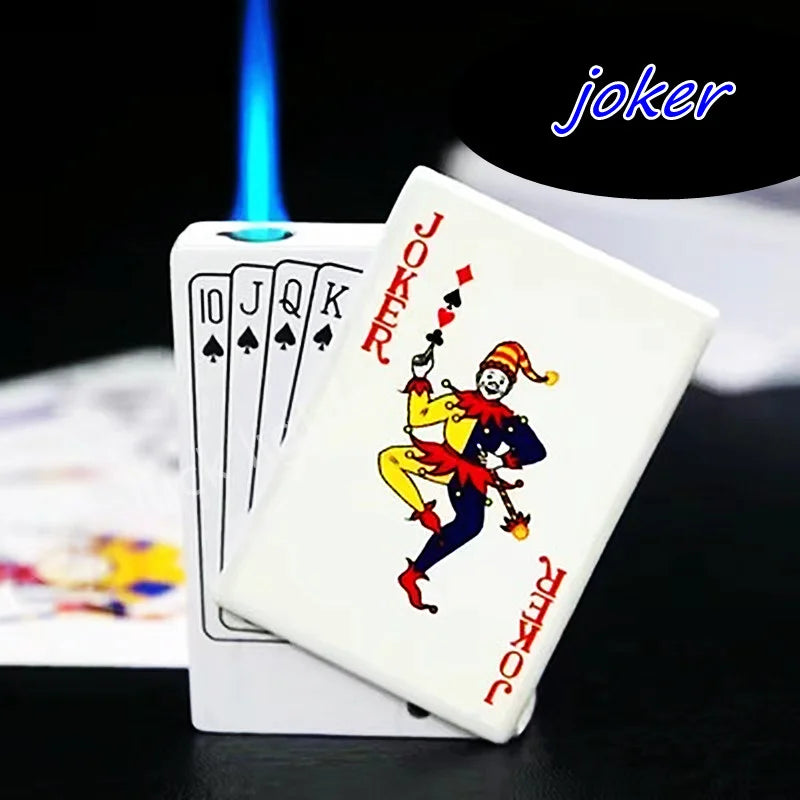 Unusual Poker Card Lighter Metal Windproof Lighter Butane Torch Lighter Men's Very Cool Gift Smoking Lighters