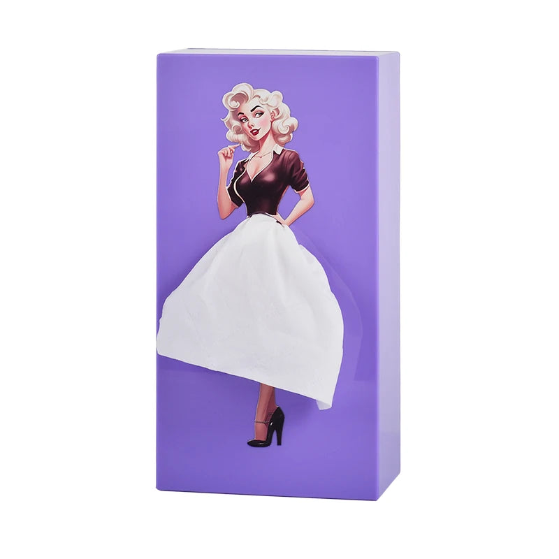 Creative Luxury Skirt Tissue Box Office Desk Home Living Room High End Feelings Pull out Paper Towel Box Decorative Holder