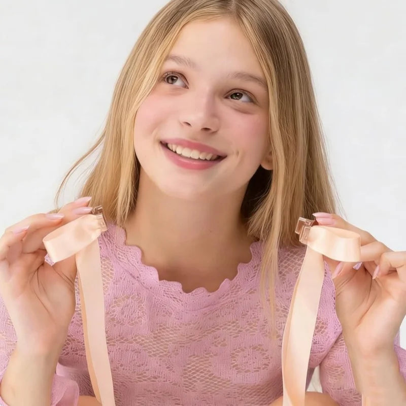 बाक्लो कपालको लागि धनुष र लामो रिबनसहितको चुम्बकीय कपाल क्लिपहरू अदृश्य होल्ड, महिला केटीहरूको लागि सुन्दर कपालका सामानहरू, उनको लागि उपहार