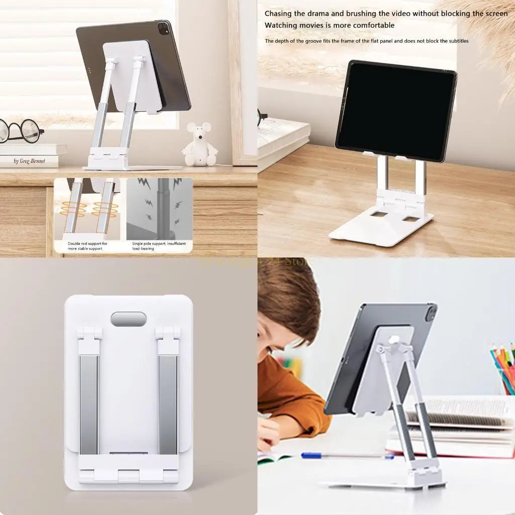 H7BB Universal Tablet Holder for Watching Videos Learning Height Adjustable Gift for Family Kids