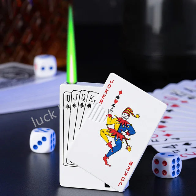 Unusual Poker Card Lighter Metal Windproof Lighter Butane Torch Lighter Men's Very Cool Gift Smoking Lighters