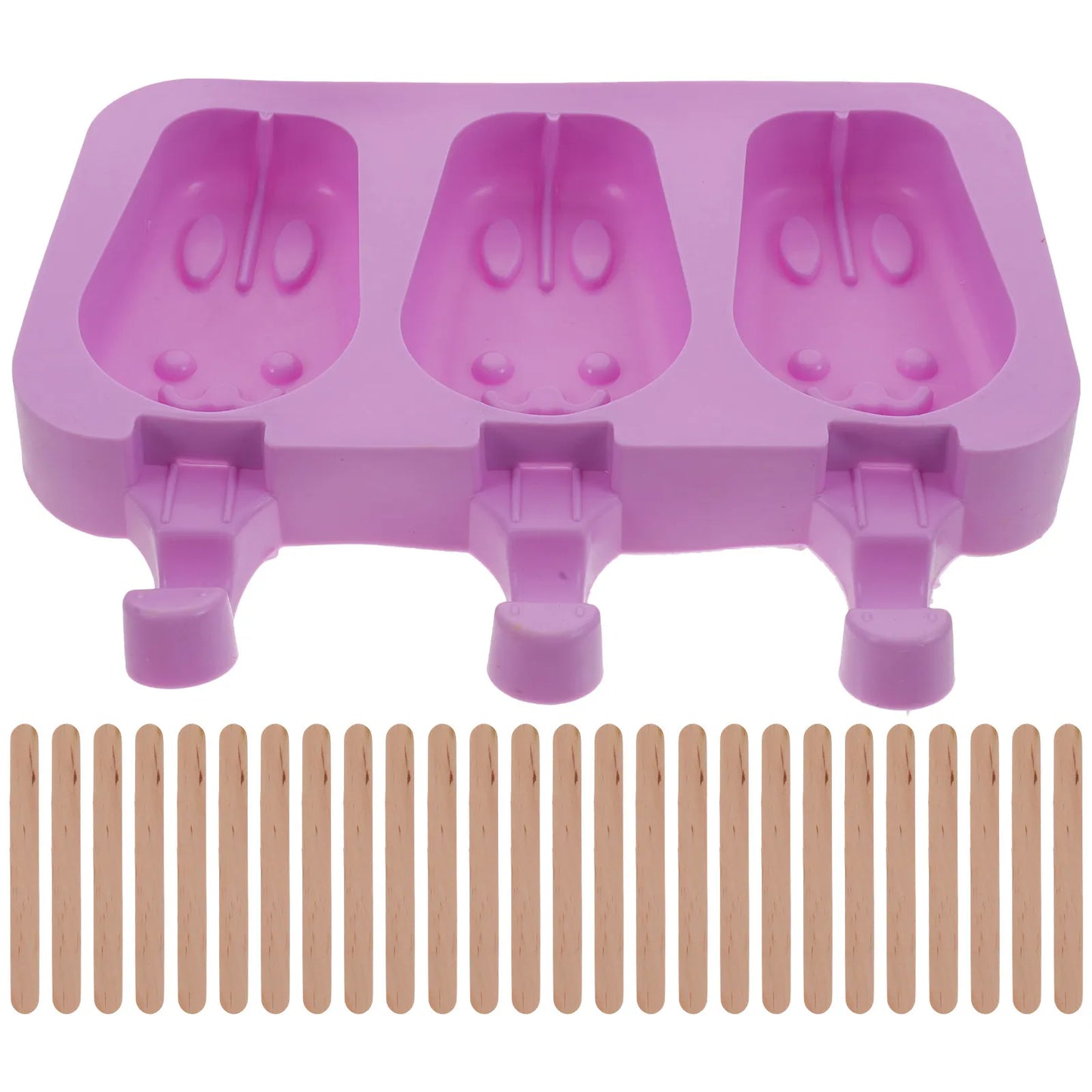 1Set Silicone Ice Cream Mold Rabbit Shape Creative Cream Maker Multi Use Silicone Mold for Ice Pop