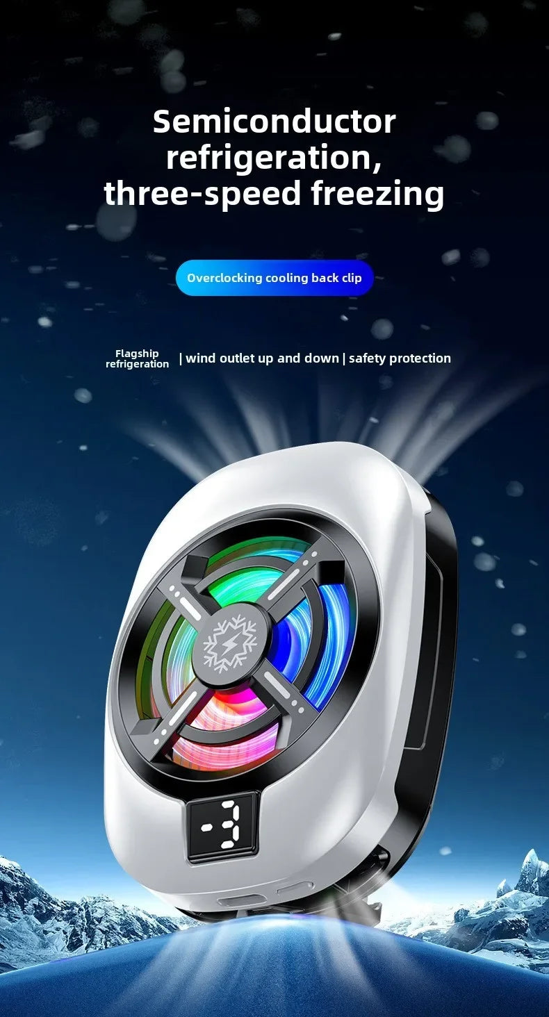 2025 TL16 Magnetic Phones Cooler Back-Clip 2 in 1 Game Cooler Semiconductor Fast Phone Cooling Fan for IOS Android Phone