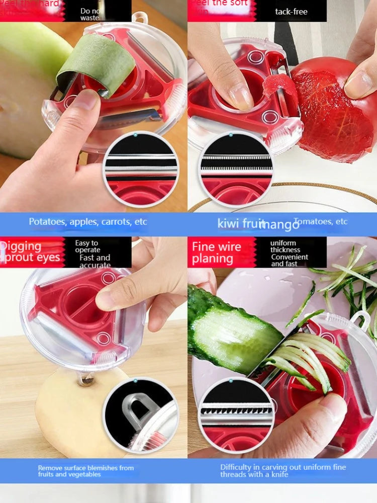 3 In 1 Multifunctional Peeler Vegetable Fruits Peeler Shredded Peeling Artifact Household Kitchen Tool Accessories