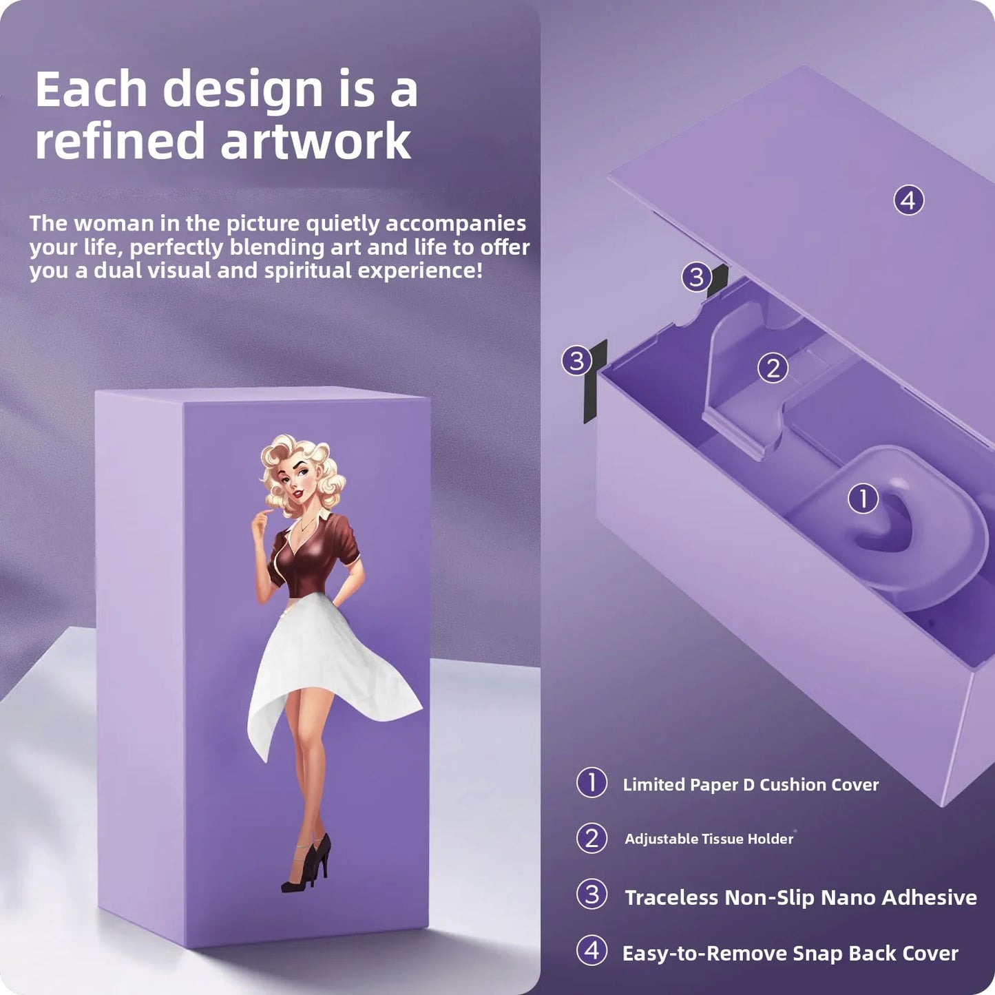 Creative Luxury Skirt Tissue Box Office Desk Home Living Room High End Feelings Pull out Paper Towel Box Decorative Holder