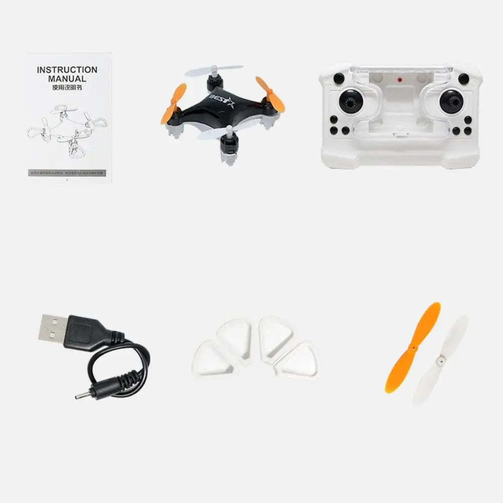 ABS Mini Remote Control Aircraft Flying with Light Rotation Remote Control Drone Rechargeable Durable