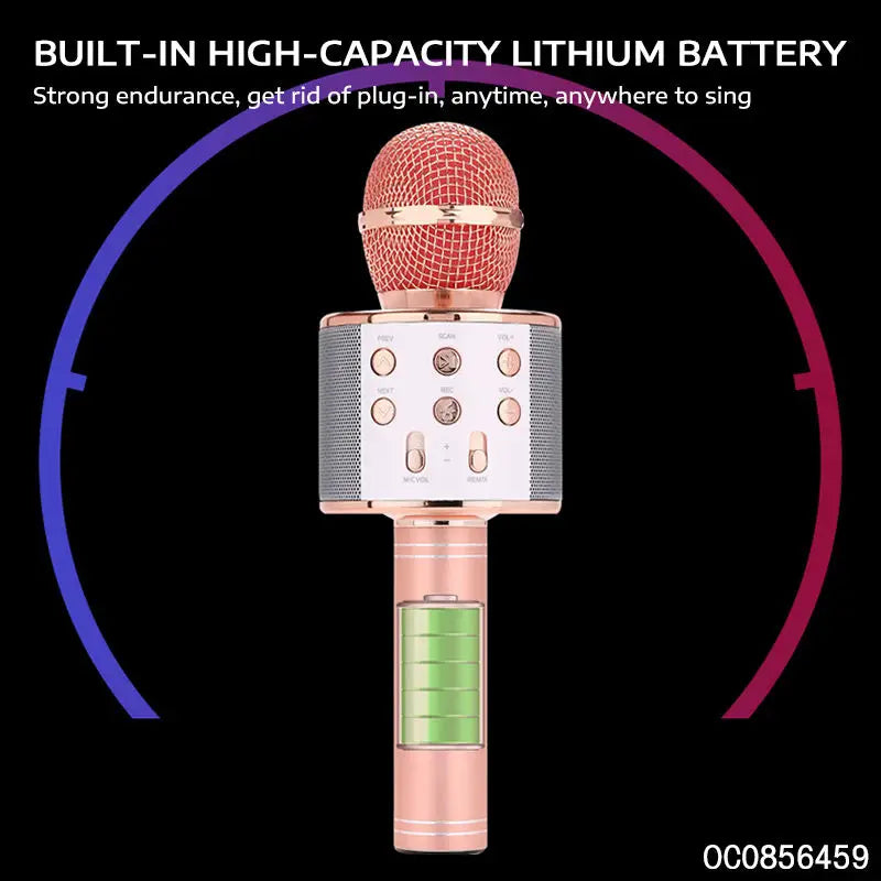 बालबालिका र वयस्कहरूको लागि कराओके माइक्रोफोन ब्लुटुथ गायन माइक इको इफेक्ट, पार्टी यात्रा उपहारहरूको लागि पोर्टेबल बिल्ट-इन स्पिकर