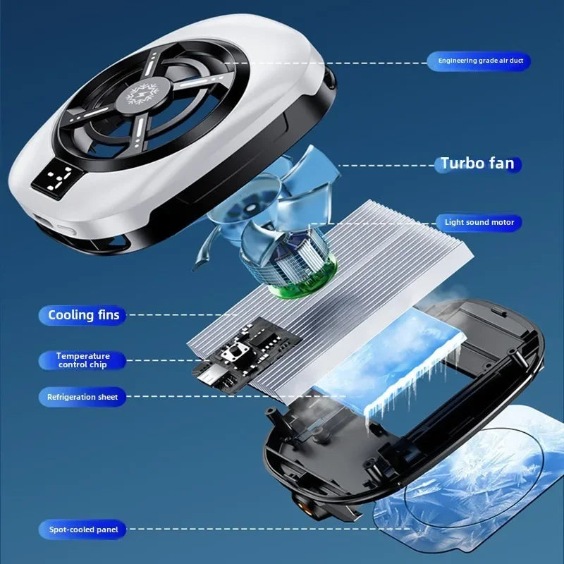 2025 TL16 Magnetic Phones Cooler Back-Clip 2 in 1 Game Cooler Semiconductor Fast Phone Cooling Fan for IOS Android Phone