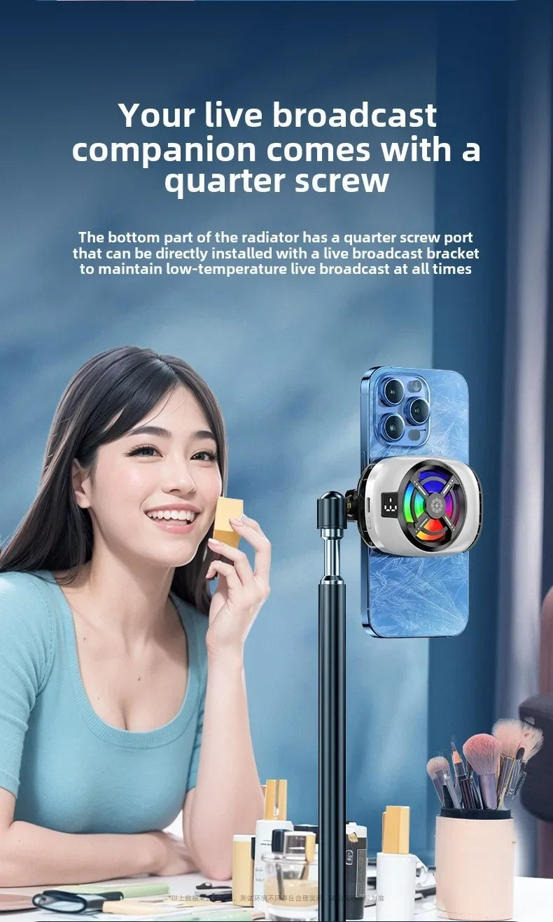 2025 TL16 Magnetic Phones Cooler Back-Clip 2 in 1 Game Cooler Semiconductor Fast Phone Cooling Fan for IOS Android Phone