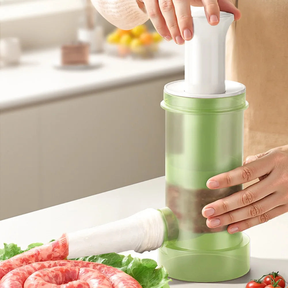 ठूलो क्षमताको म्यानुअल ससेज मेकर हेभी ड्युटी फूड-ग्रेड मासु स्टफर किट ४ वटा स्टफिङ ट्यूबहरू सहित ठाडो ससेज फिलिंग उपकरण