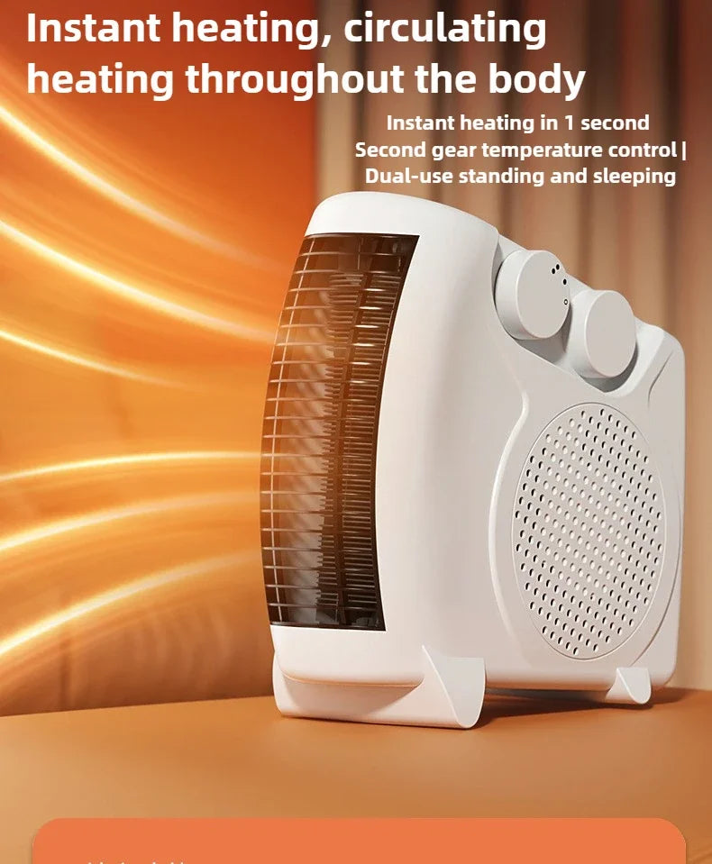 220V Winter Warmer Household Desktop Electric Heater Fan 3 Gear Adjustable Warm Air Blower Ripple Heating Machine Bedroom Office