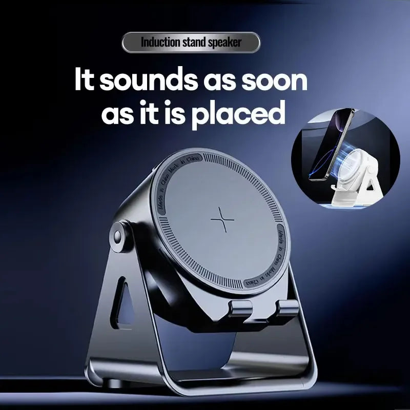 New 5-in-1 Multifunctional Wireless Bluetooth Speaker Charging Phone Stand RGB Ambient Lights Desktop Holder for Music Home Use