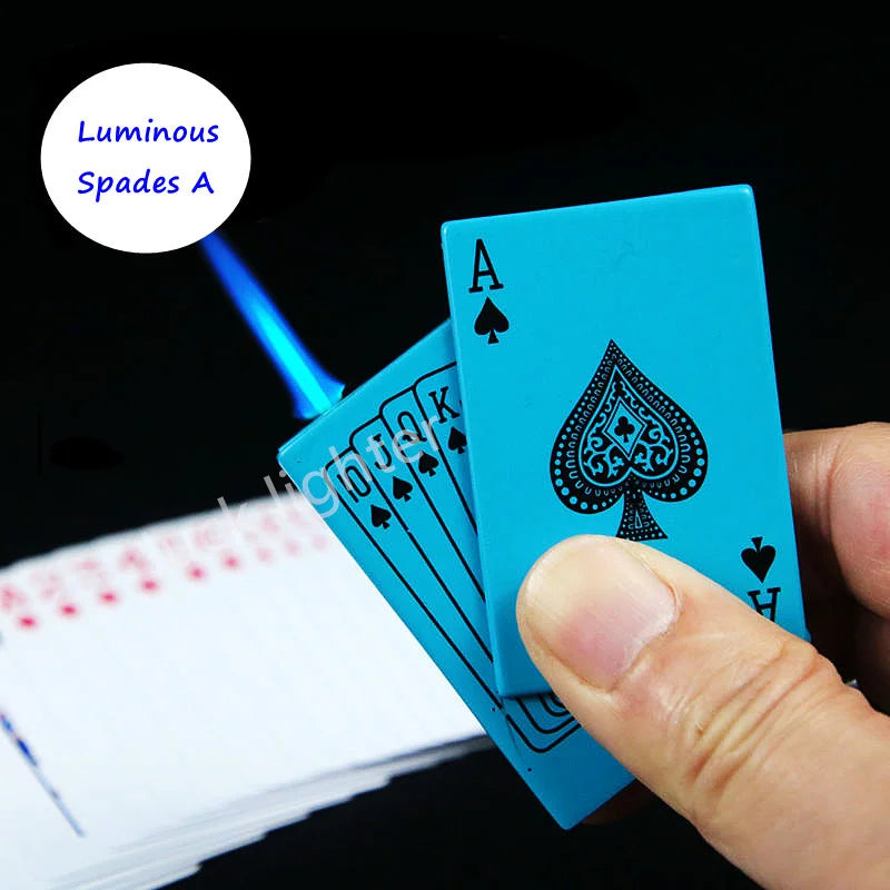 Unusual Poker Card Lighter Metal Windproof Lighter Butane Torch Lighter Men's Very Cool Gift Smoking Lighters
