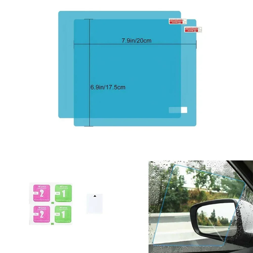 Car Truck Rearview Mirror Rainproof Film Window Glass Anti-fog Waterproof Stickers Rainy Day Safe Driving Rain Proof Films Tools