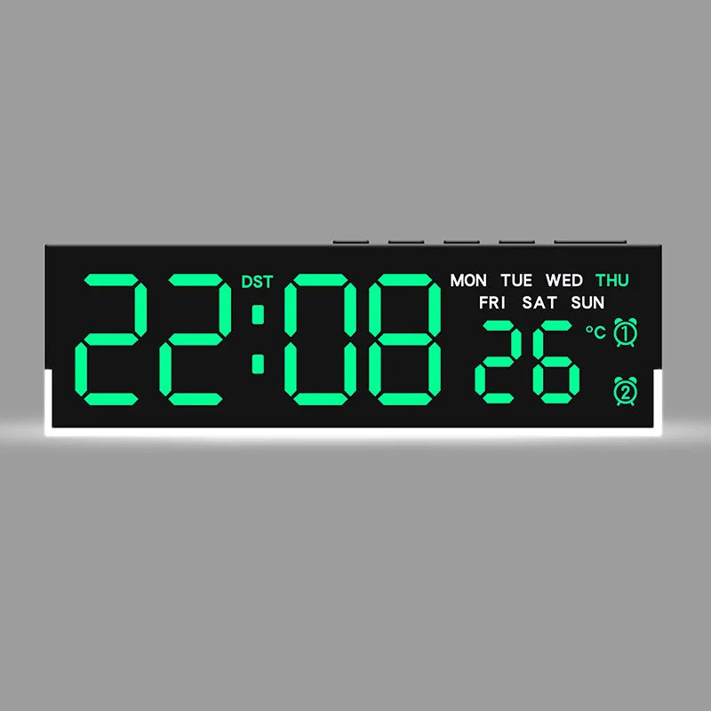 USB Powered Digital Alarm Clock with White Mood Light TEMP Week 2 Alarm DST Table Clock 3 Levels Brightness 12/24H LED Clock