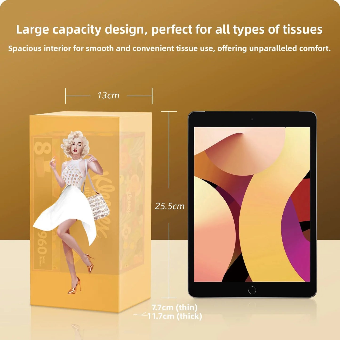 Creative Luxury Skirt Tissue Box Office Desk Home Living Room High End Feelings Pull out Paper Towel Box Decorative Holder