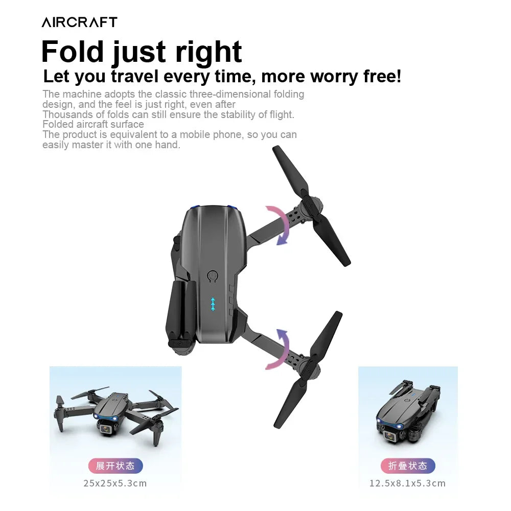 Dual Camera  E99Pro HD Drone with WiFi FPV Obstacle Avoidance Quadcopter Aerial Photography Professional