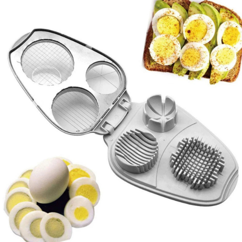 3 in 1 Egg Cutter Egg Slicer Multifunctional Egg Dicer 3 Slice Modes Kitchen Chopper Tool Stainless Steel Wire Kitchen Gadgets