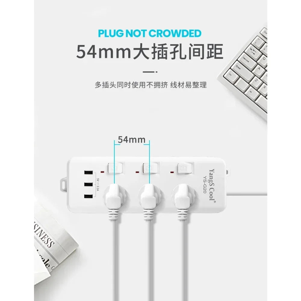 universal Power Strip Sockets EU/UK/US 3/4 Ouelets 3USB Ports Patch Board Safety Door Patch 110v 220v Black/white Pop Socket